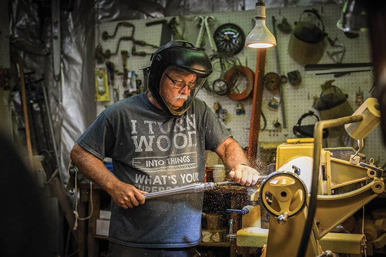 Woodworker creates live-edge bowls from local trees